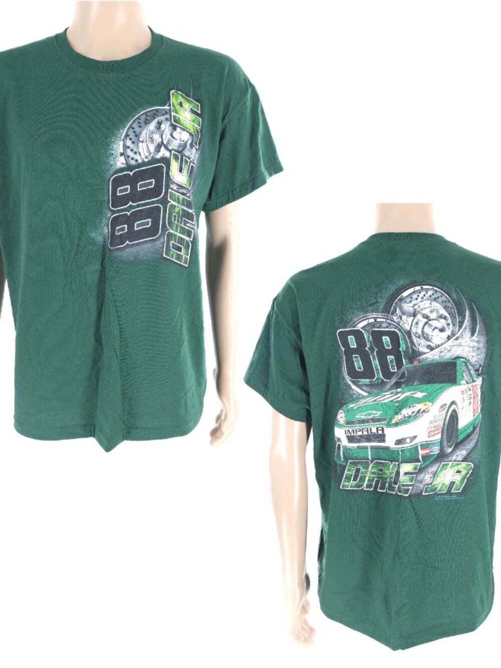 Nascar Winner's Circle Dale Earnhardt JR Men T-shirt Short Sleeves Green Size XL